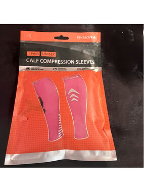 Unisex RYMORA Hosiery & Socks One Size Pink Calf Compression Sleeves Brand New